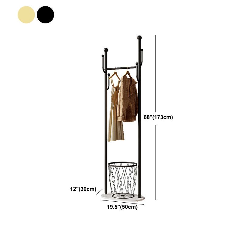 Gorgeous Coat Rack Coat Hooks Metal Storage Basket Coat Rack with Castors