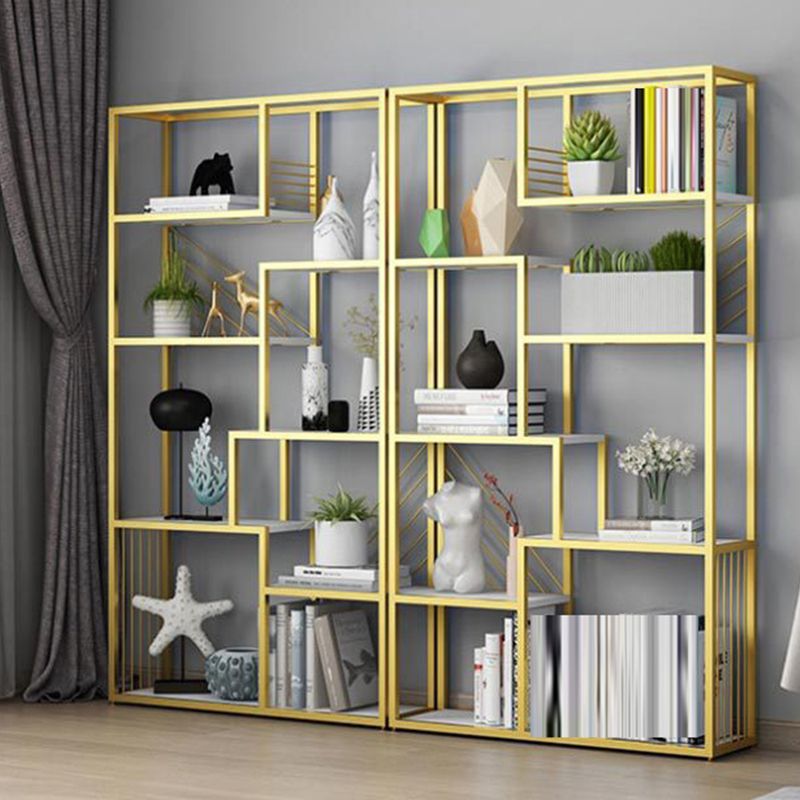 Glam Book Shelf Metal Etagere Open Shelf Bookcase for Bedroom