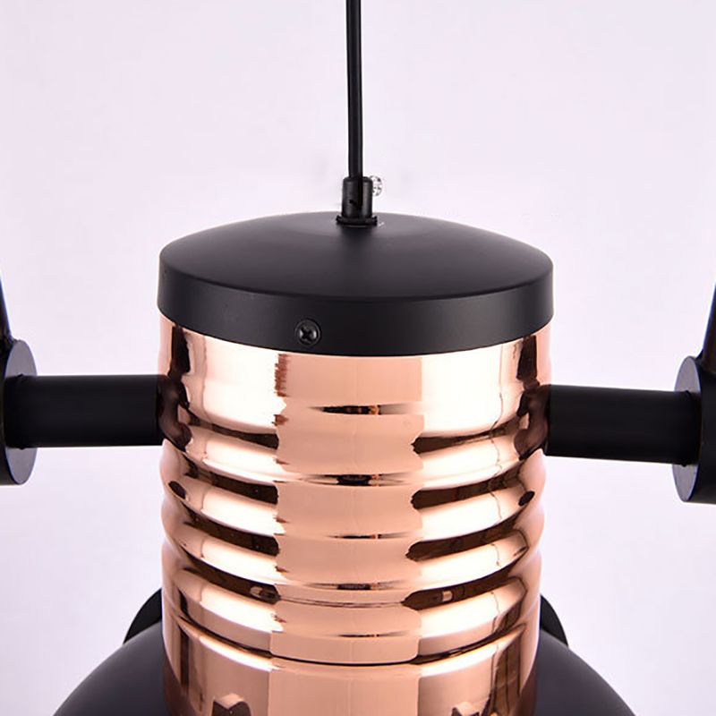 Matte Black 1 Light Pendant Light Industrial Metallic Dome Shade Ceiling Fixture with Glass Diffuser and Wire Cage