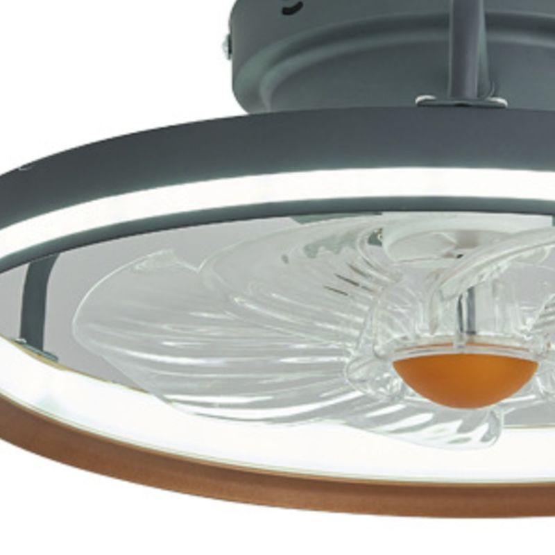 Plastic and Acrylic LED Fan Lighting Fixture Modern Round Ceiling Fan in Green