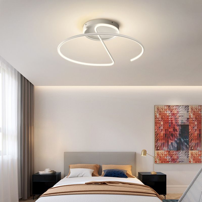 Contemporary Linear Flush Light Fixture Metal 1 Light Flushmount Lighting