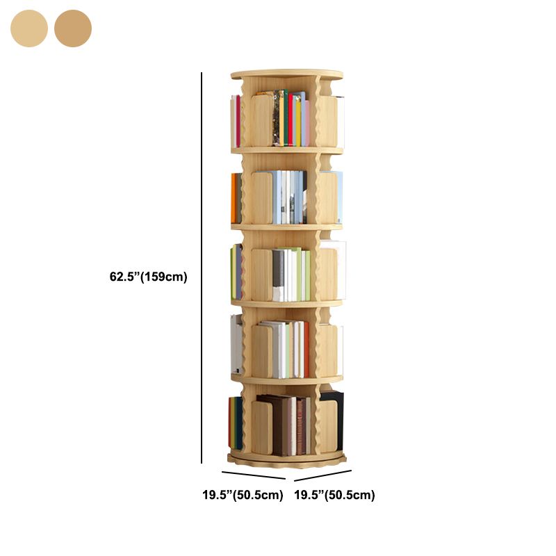 Vertical Closed Back Bookcase 19.9" Wide Pine Bookshelf Natural