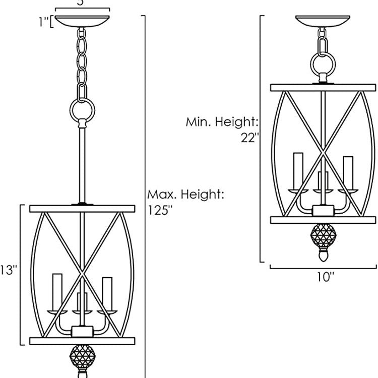 Traditionelles Gitterkäfig Decke Kronleuchter Metallhängellicht mit hängenden Kette für Bauernhaus