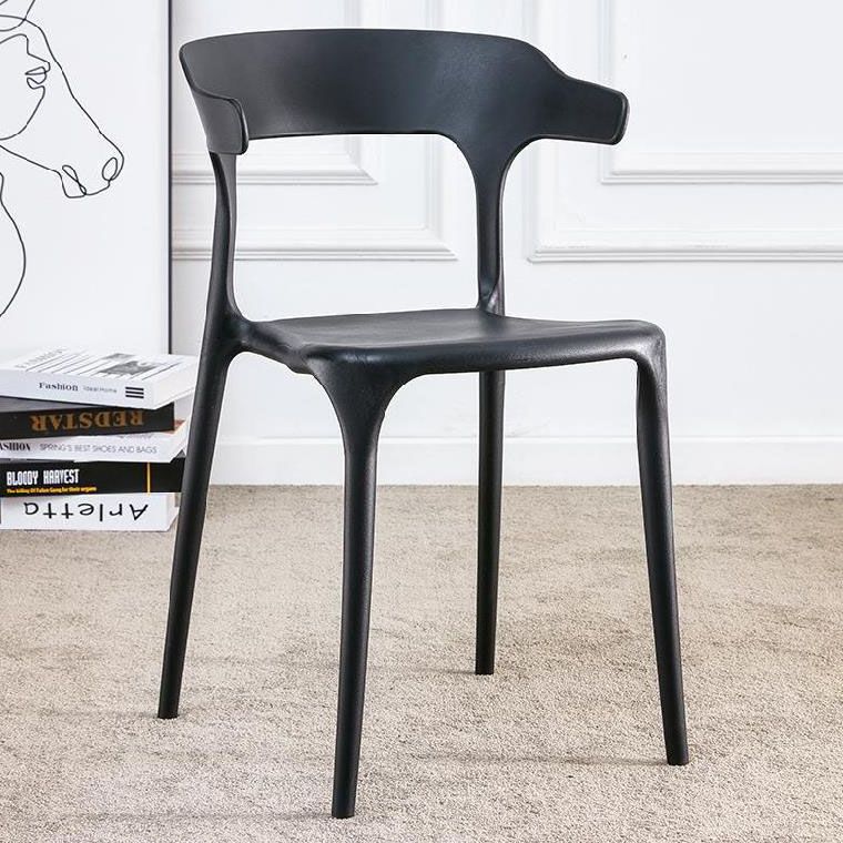 Plastic Chair Open Back Dining Side Furniture in Matte Finish