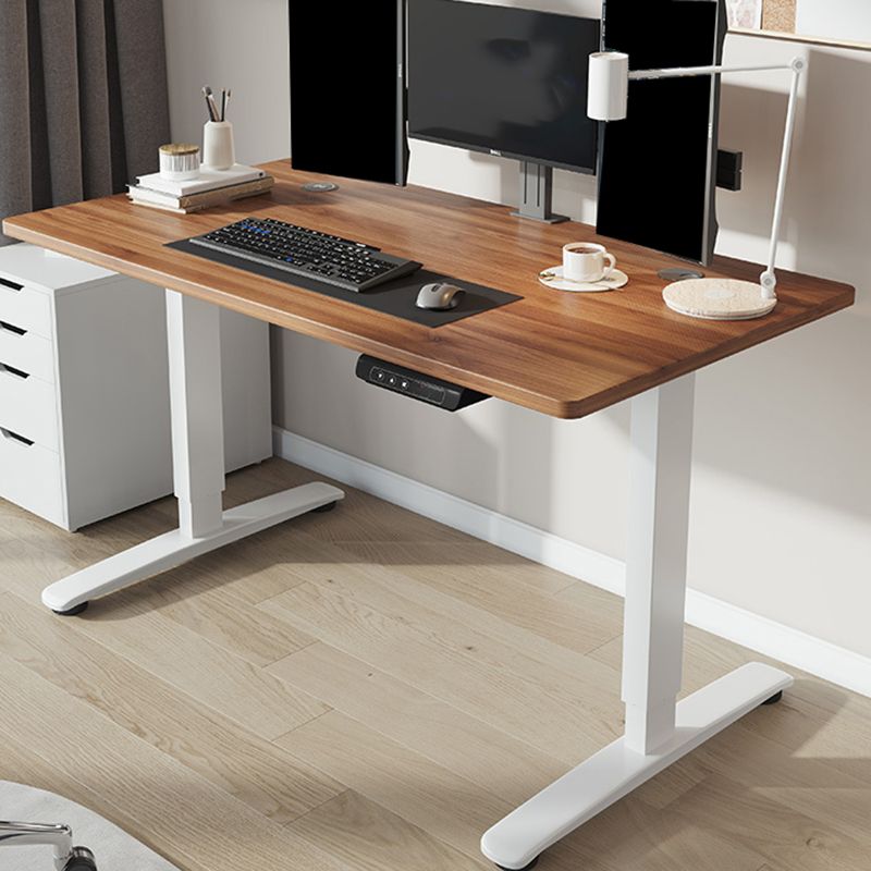 Contemporary Adjustable Height Computer Desk T-Shape Base Standing Desk