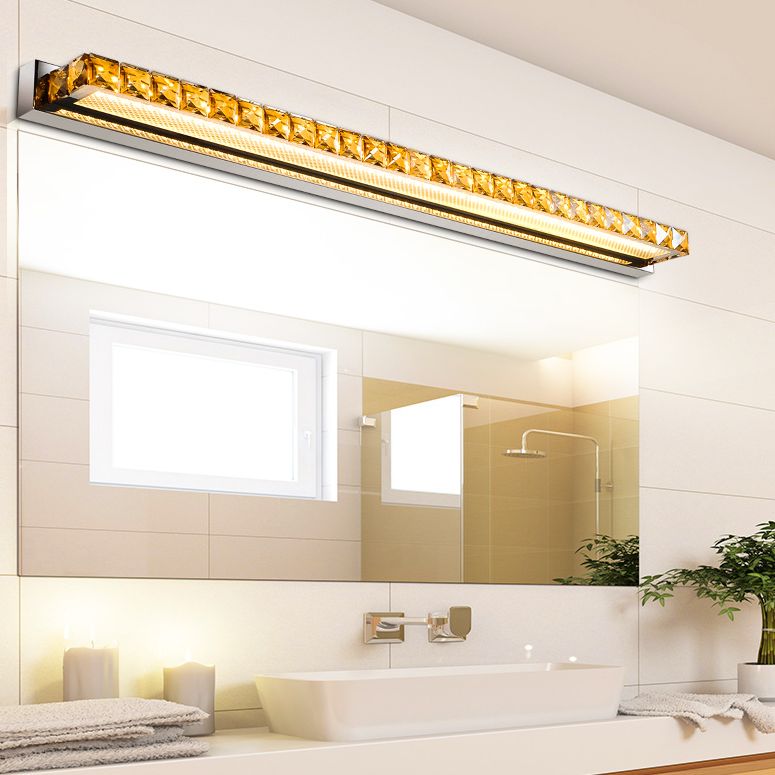 Lámparas de pared de tocador rectangular Luces de tocador de cristal de estilo de lujo modernos