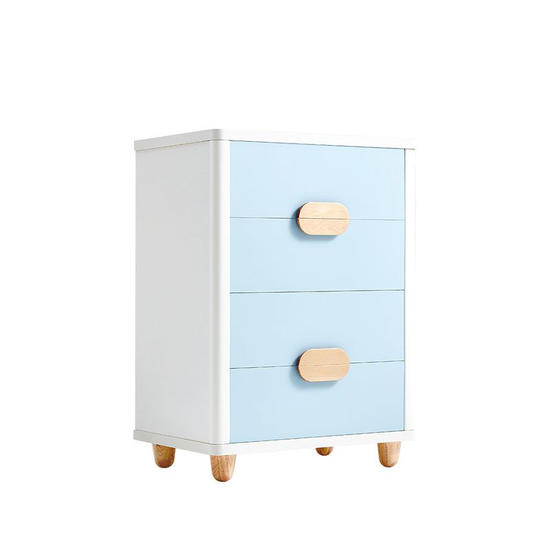 Blue Scandinavian Baby Dresser Vertical Wooden Kids Furniture