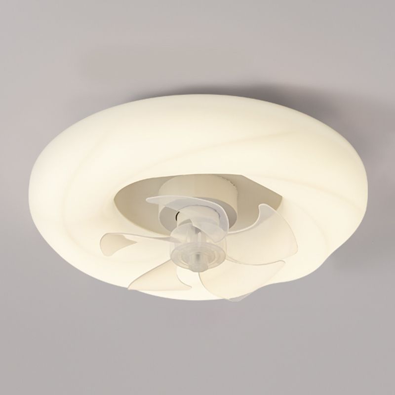 Nordic Style Ceiling Fan Lamp Circle Shape Ceiling Fan Light for Bedroom