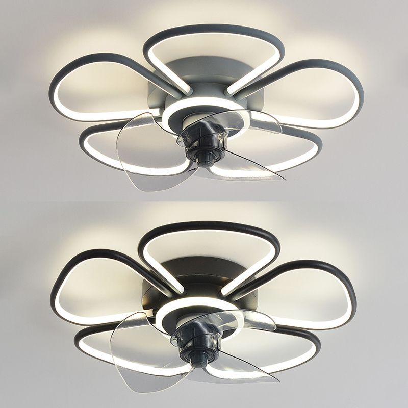 3-Blade Children Ceiling Fan Polish Finish LED Fan with Light for Home