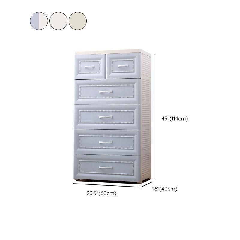 Contemporary Kids Dressers Vertical Plastic Kids Furniture with Drawers