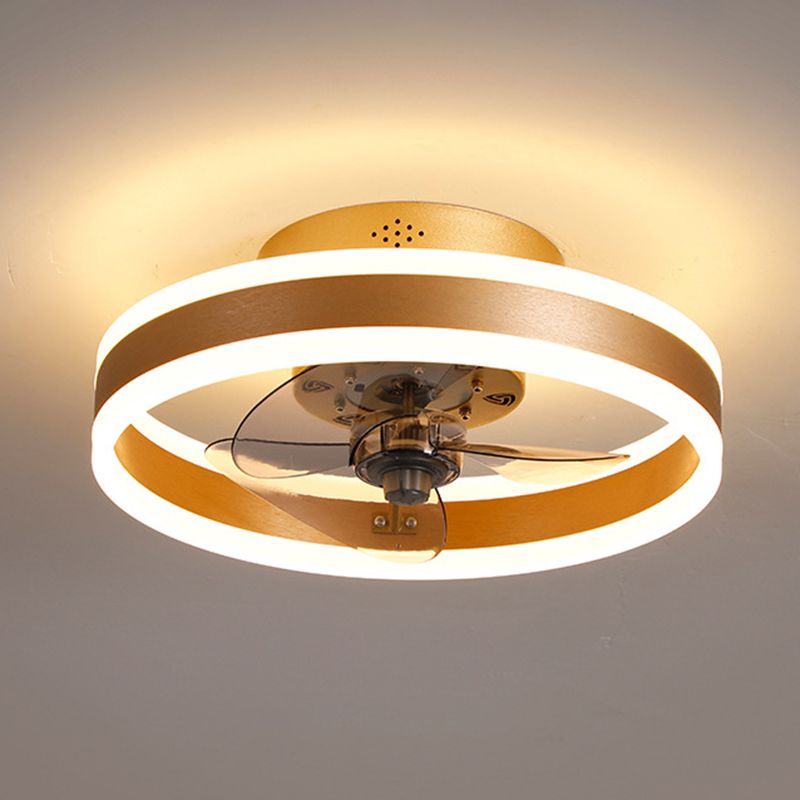 Acrylic Circular LED Flush Mount in Modern Concise Style Iron 2-Light Ceiling Fans for Bedroom