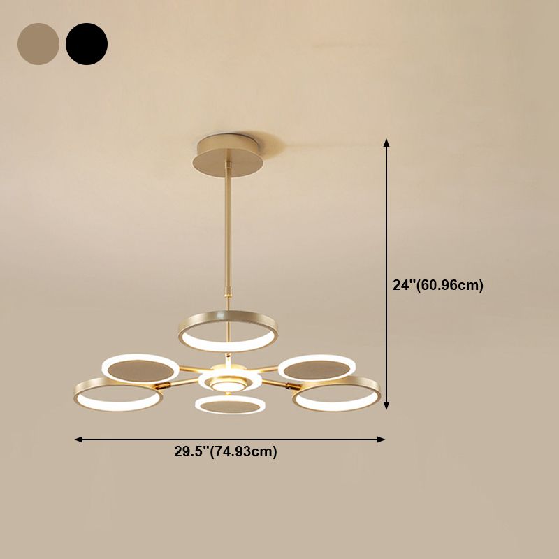 Modern Style Chandelier Lighting Fixtures Round Metal Hanging Chandelier