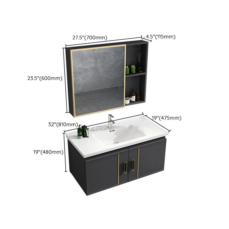 Modern Wall Mount Bathroom Vanity Set Faucet Included Bathroom Vanity