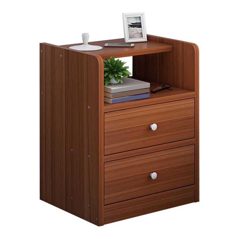 Wooden Bedside Cabinet Modern Style Minimalist Bedside Table with Drawers