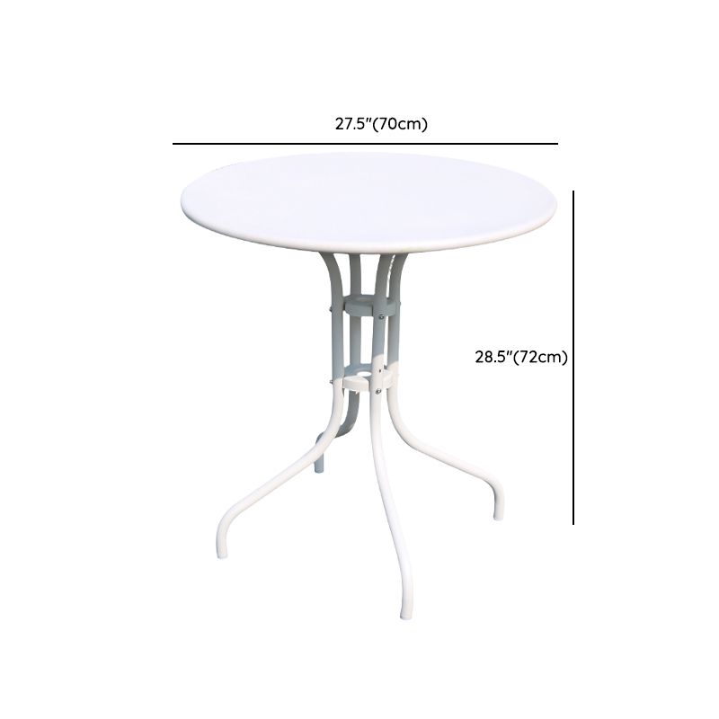 Contemporary Metal Bistro Table White Rust Resistant Bistro Table