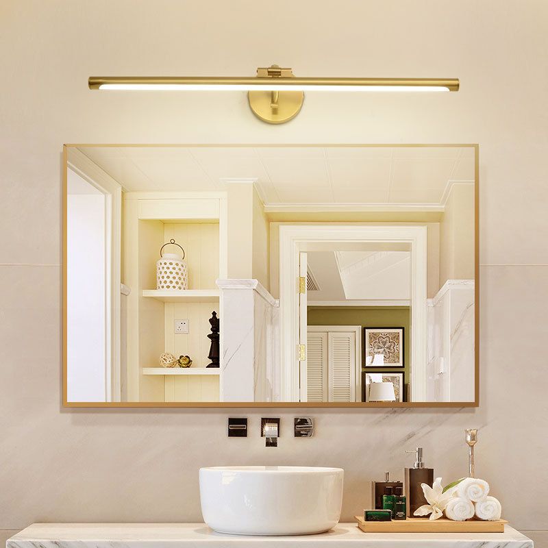 Armoire miroir en laiton rétro lumières murales de salle de bain en métal LED LED Vanité ambiante Éclairage