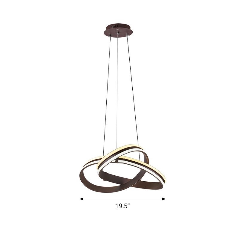 Wickelender Acryl -Kronleuchter Licht zeitgenössischer LED -Braunerdecke Anhänger in warmem/weißem/natürlichen Licht