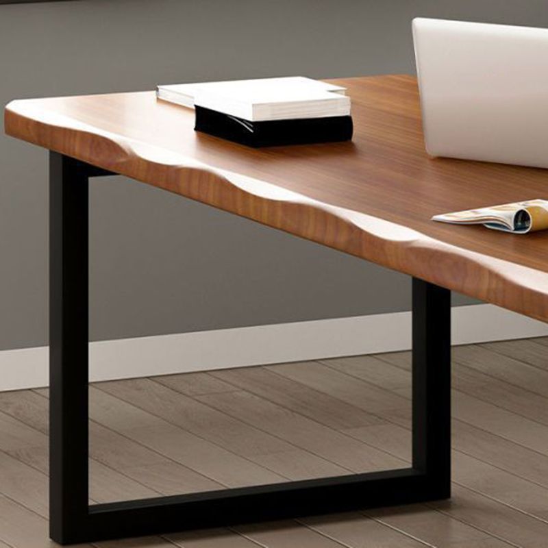 Industrial Writing Desk Solid Wood Sled Base Office Desk , 29.53-inch Tall