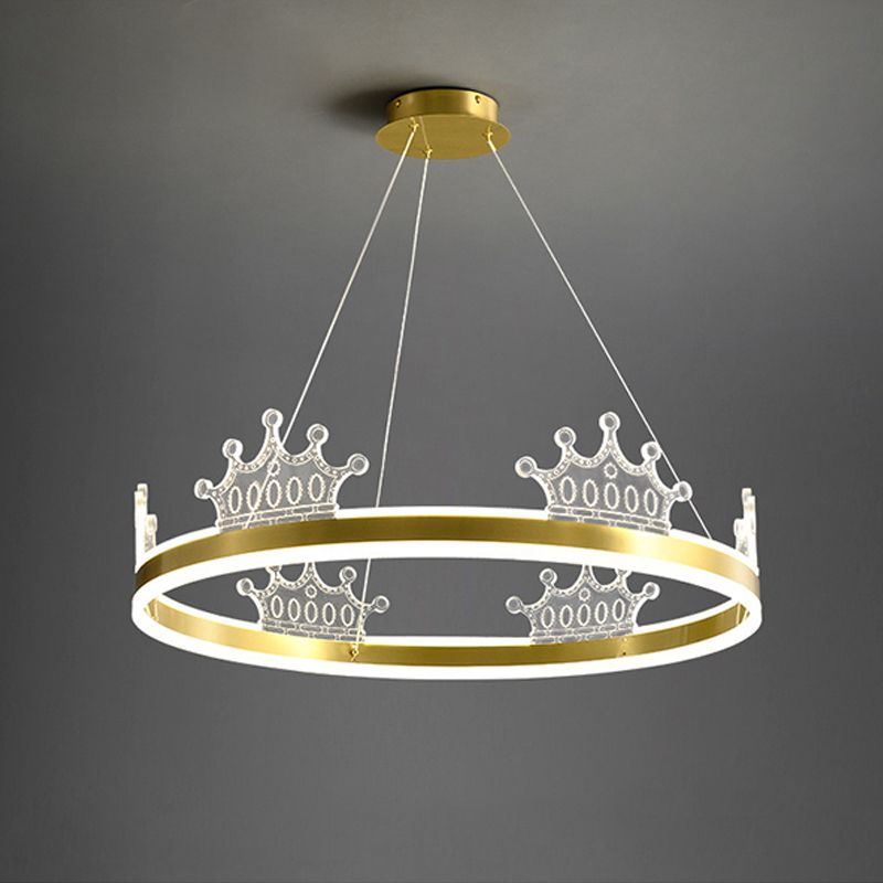 Postmodern Circle Chandelier Brass lampadario ciondolo in oro per sala da pranzo