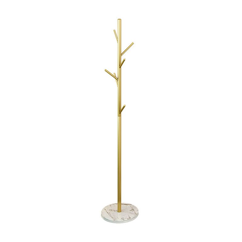 Contemporary Metal Hall Stand Free Standing with Hooks Coat Hanger