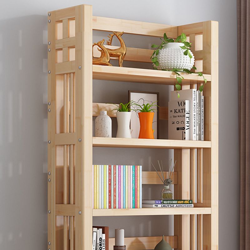 Contemporary Solid Wood Book Display Open Shelf Standard Bookcase