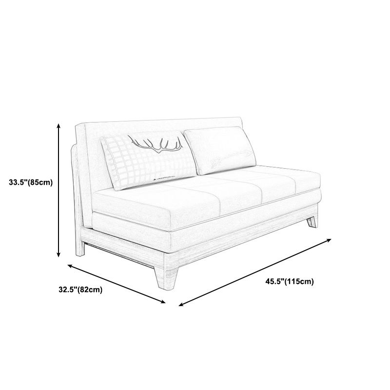 Strakke rugrangende loveseat armless stoffen sofa set voor woonkamer