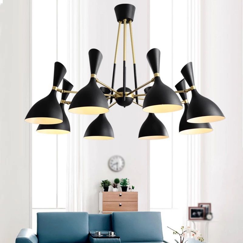 Postmodern Multi Head Chandelier Light Fixtures Metal Hanging Chandelier for Cafe