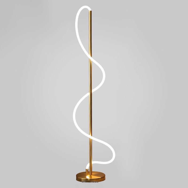 Modern Style Linear Shape Floor Lamp Metal 1 Light Floor Lighting for Living Room