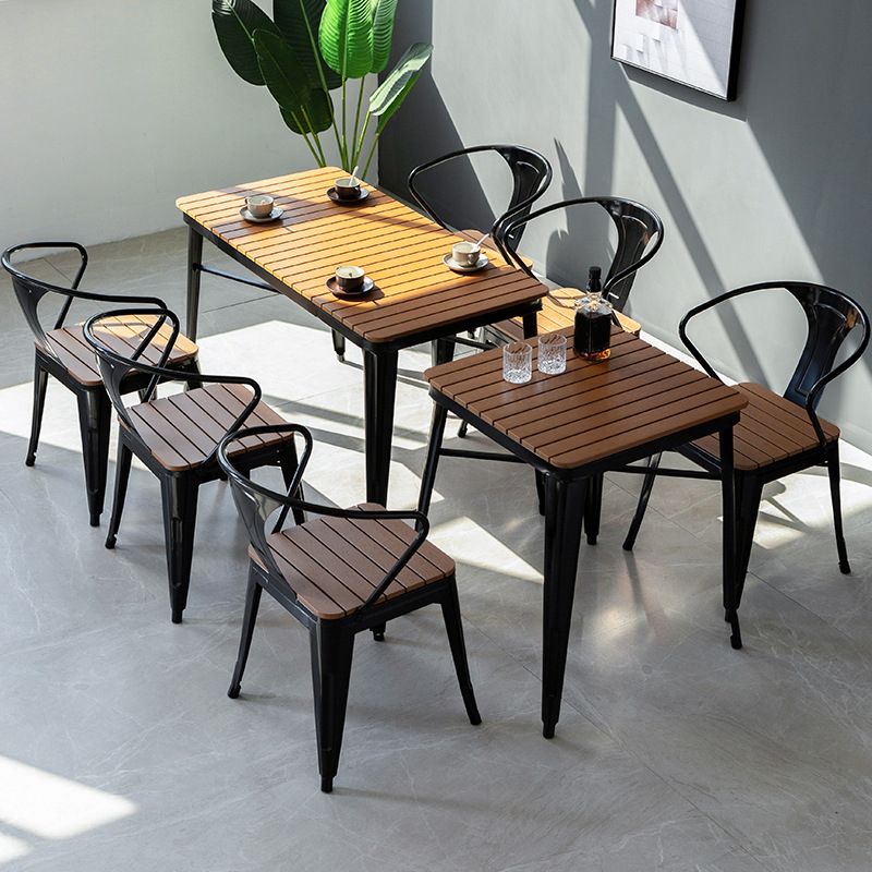 Industrial 1/3/5 Pieces Metal Dining Set Reclaimed Wood Dining Table Set