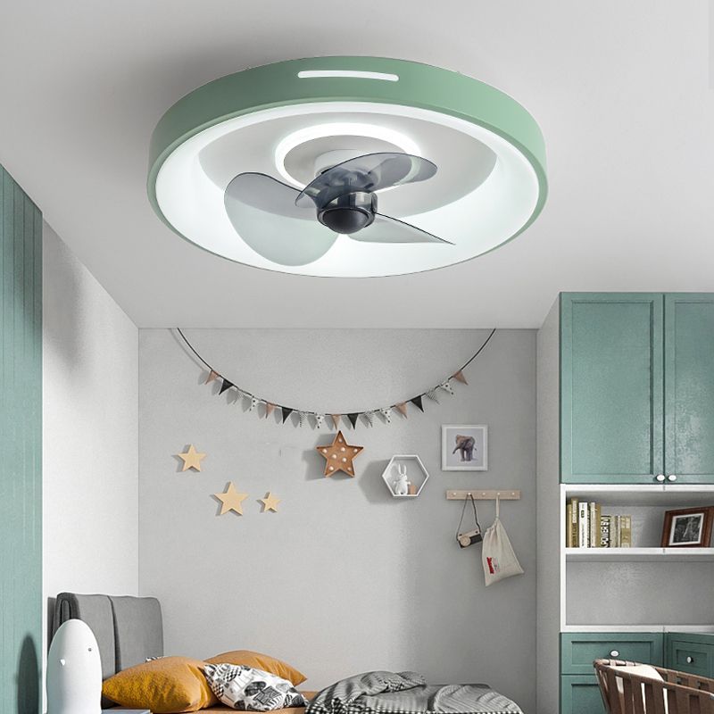 Nordic Style Ceiling Fan Lamp Geometry Shape Acrylic Shade Ceiling Fan Light for Bedroom