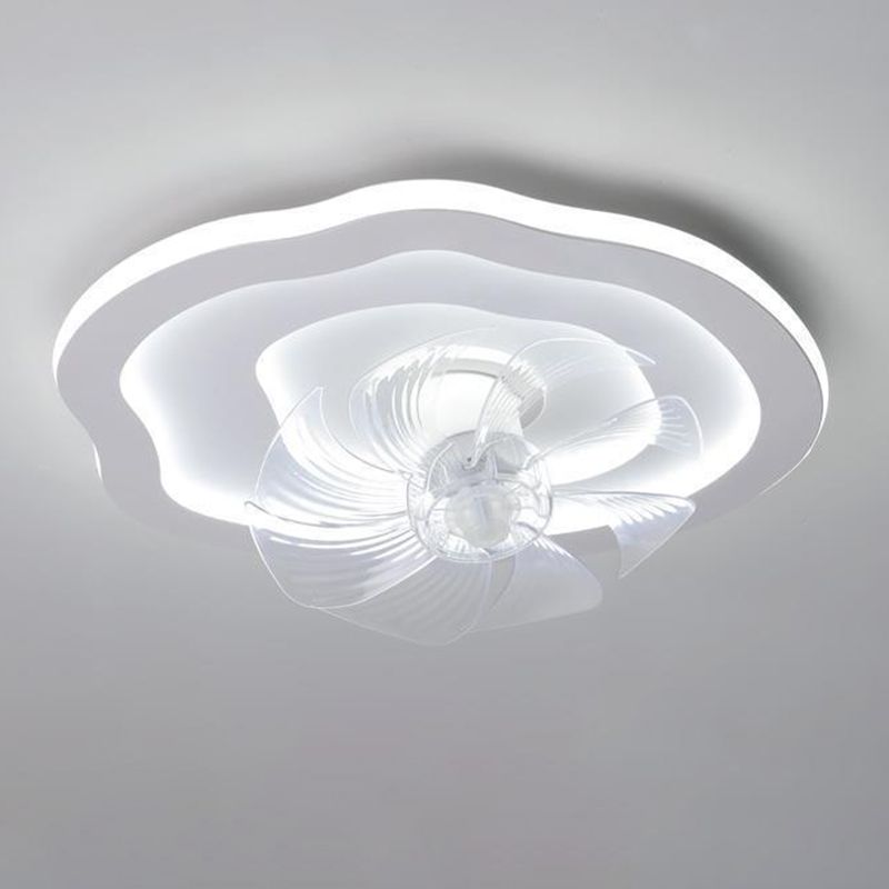 7-Blade Ceiling Fan Metallic Modernism LED Fan with Light for Hallway