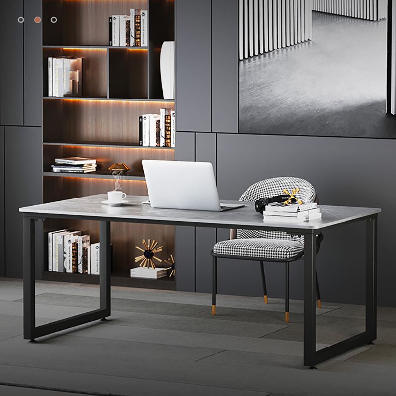 Stone Industrial Writing Desk Sled Rectangular Office Desk for Home