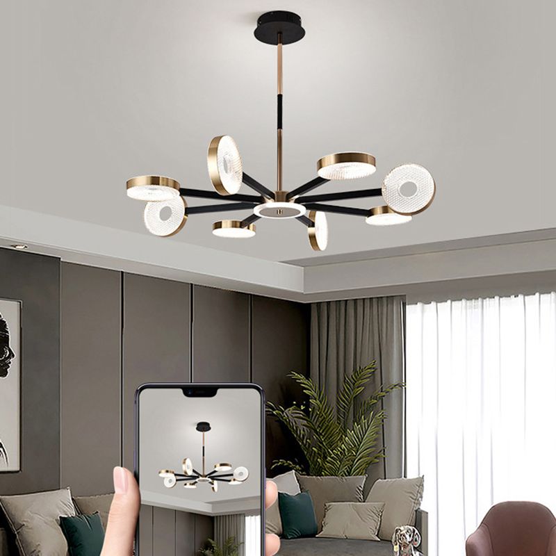 Modern Gold Chandelier Metal Multi Light LED Chandelier Pendant for Living Room