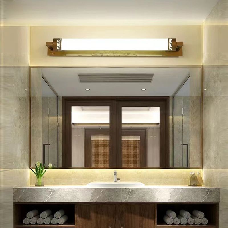 Metal Rectangle Vanity Light Fixtures Modern 1-Light Vanity Lighting