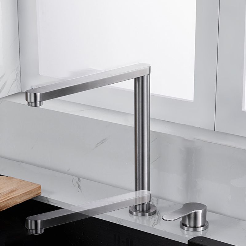 Modern Stainless Steel Kitchen Faucet with Single Handle Lead Free Faucet