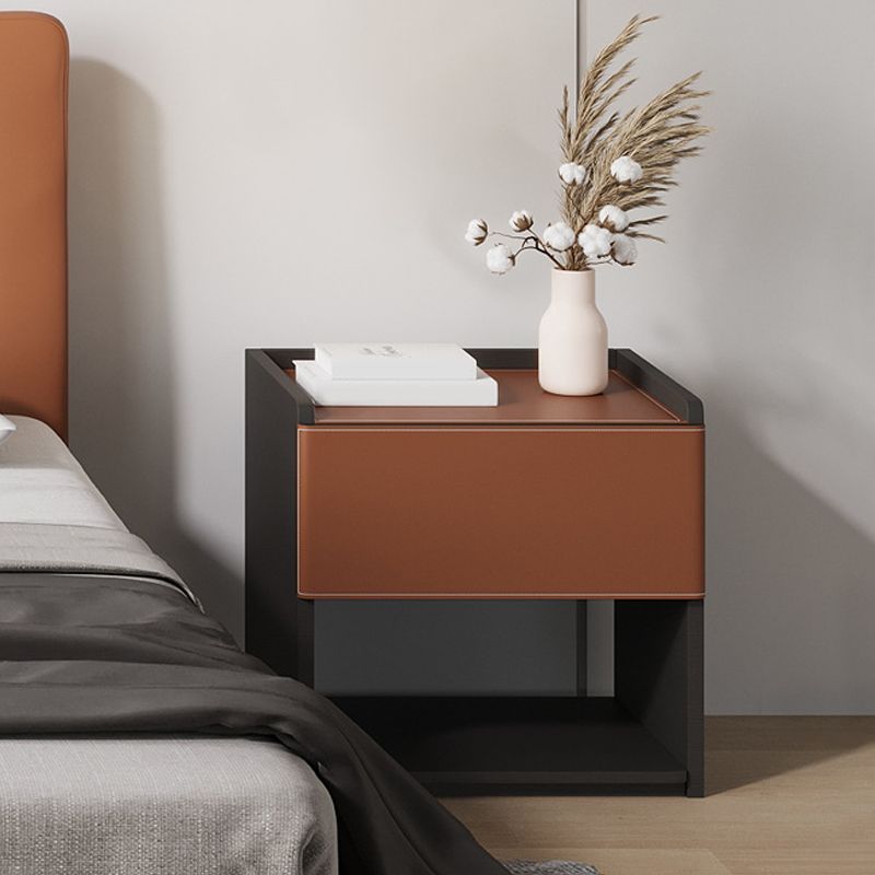 Modern Style Leather Bedside Cabinet 1 Drawer Night Stand for Bedroom