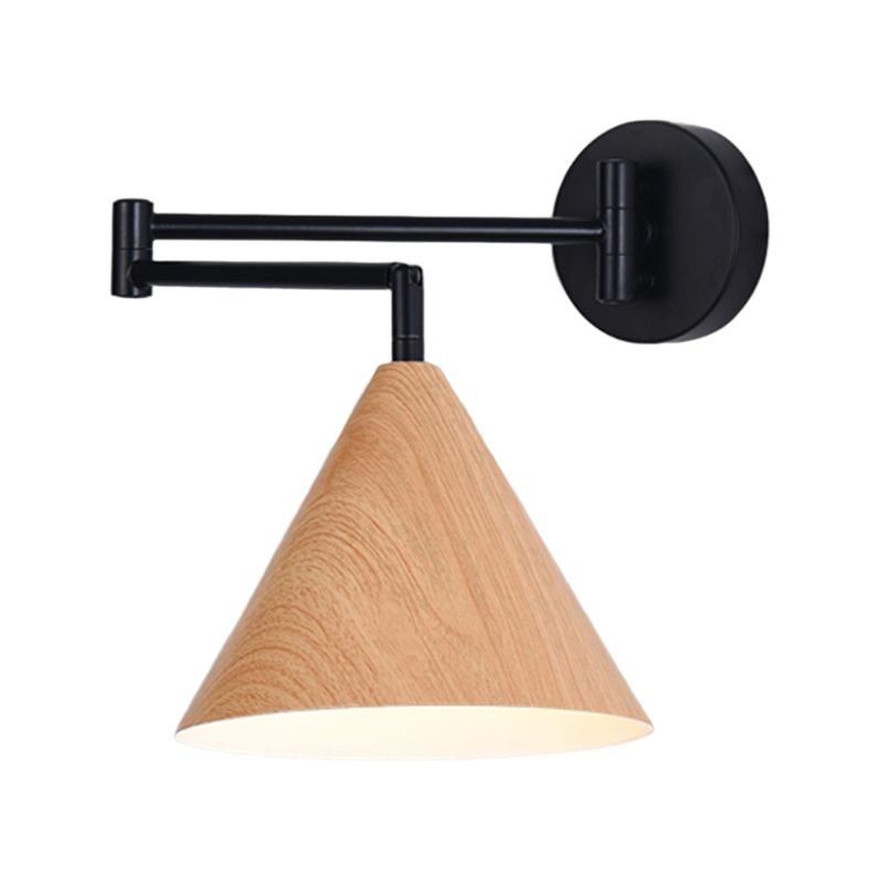 1 - Light Flexible Wall Sconce Minimalist Metal and Wood Wall Light