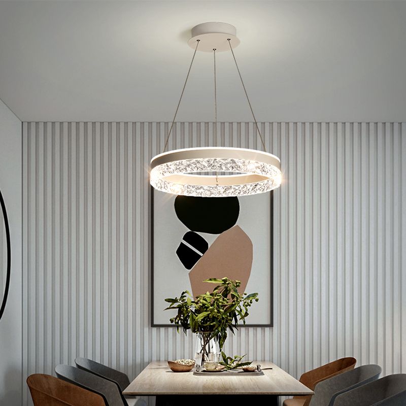 Circle Shape Metal Pendant Light Fixture Modern Style Single Light Hanging Light Fixture