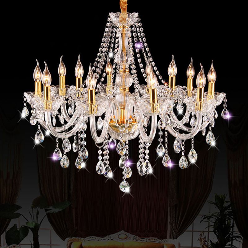 K9 Crystal Victorian Drop Lamp Candelabra Chandelier Lighting Fixtures for Bedroom