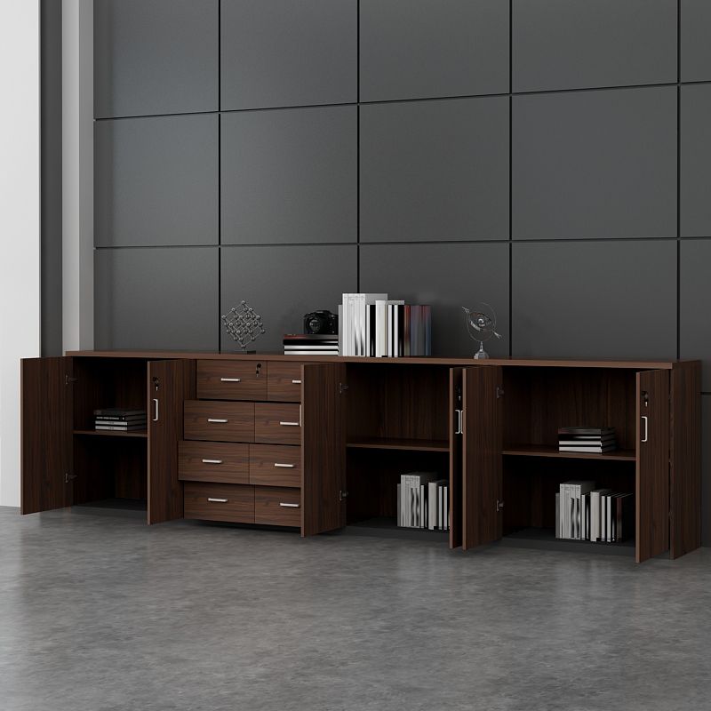 Engineered Wood Contemporary File Cabinet Lateral Cabinet with Storage