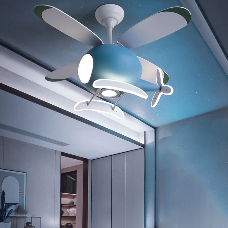 Nordic Ceiling Fan Light Fixture Creative LED Ceiling Lamp for Children's Bedroom