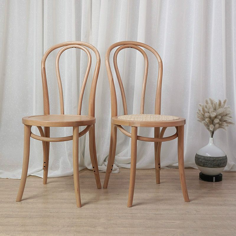 Farmhouse Wood Dining Room Chairs Open Back Dining Armless Chairs for Restaurant