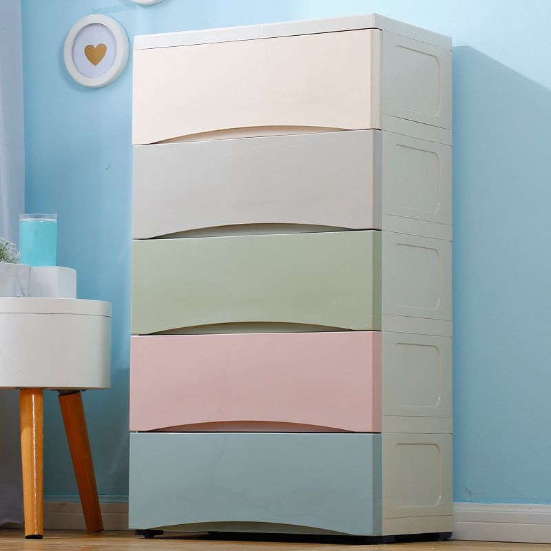 Modern Kids Nightstand Plastic Chest Nursery Dresser with 5/6 Drawers