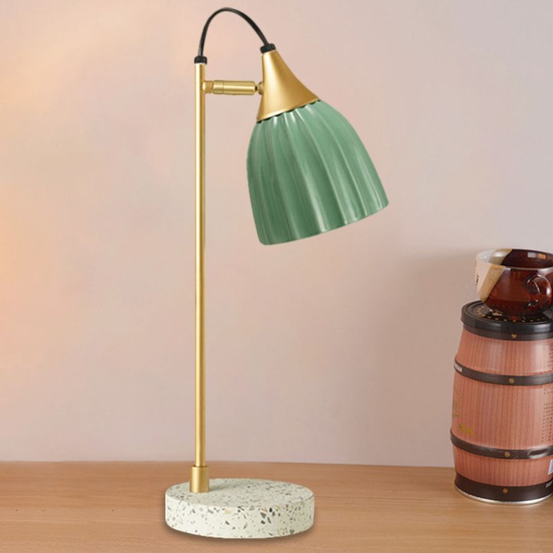 Porcelain Dome Desk Lamp Kids Style 1 Light Night Lighting with Adjustable Joint Design in Pink/Blue/Green