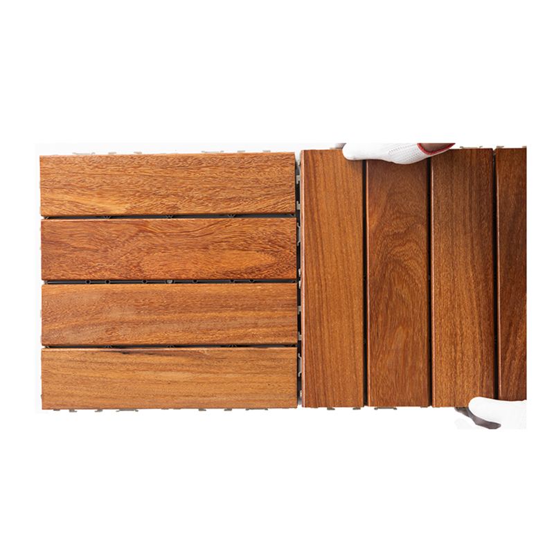 4-Slat Wood Deck/Patio Flooring Tiles Interlocking Installation Floor Board Tiles