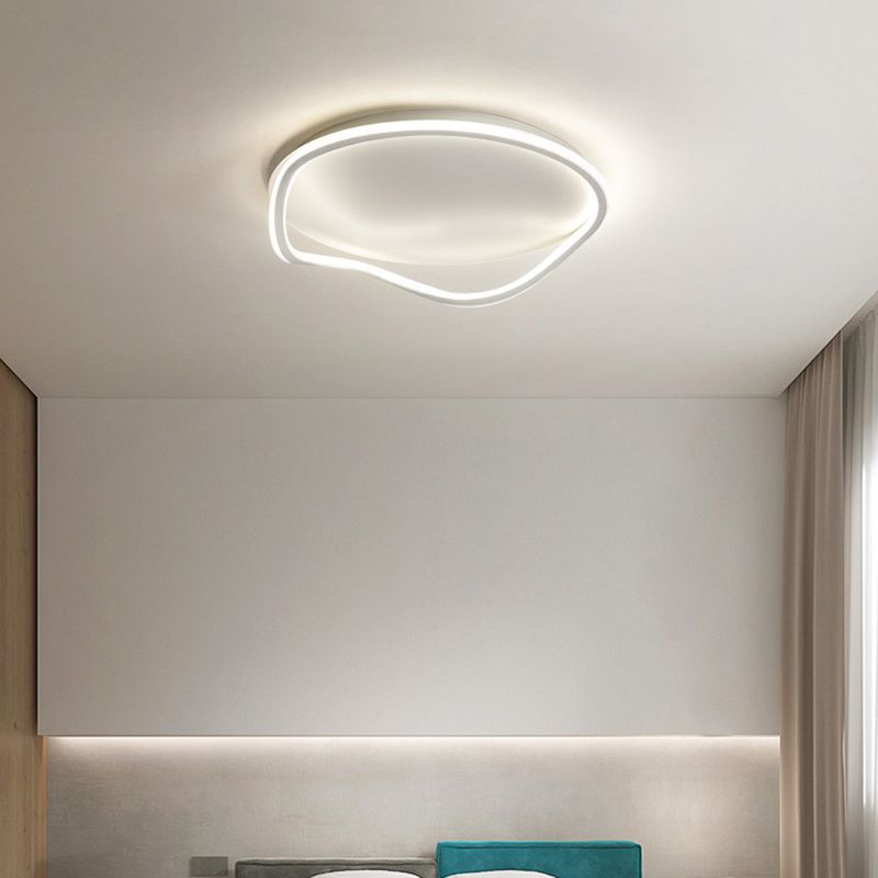 Single Modern White Flush Mount Lighting LED Ceiling Light for Bedroom