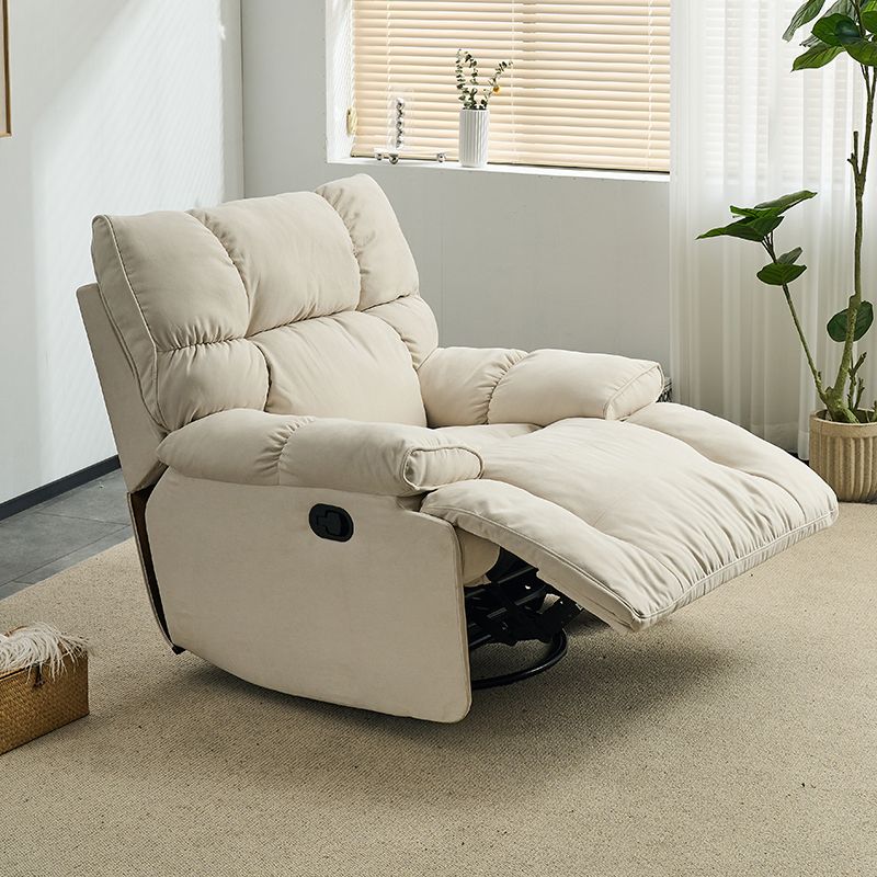 Swivel Rocker Manual Standard Recliner Solid Color Microsuede Recliner Chair