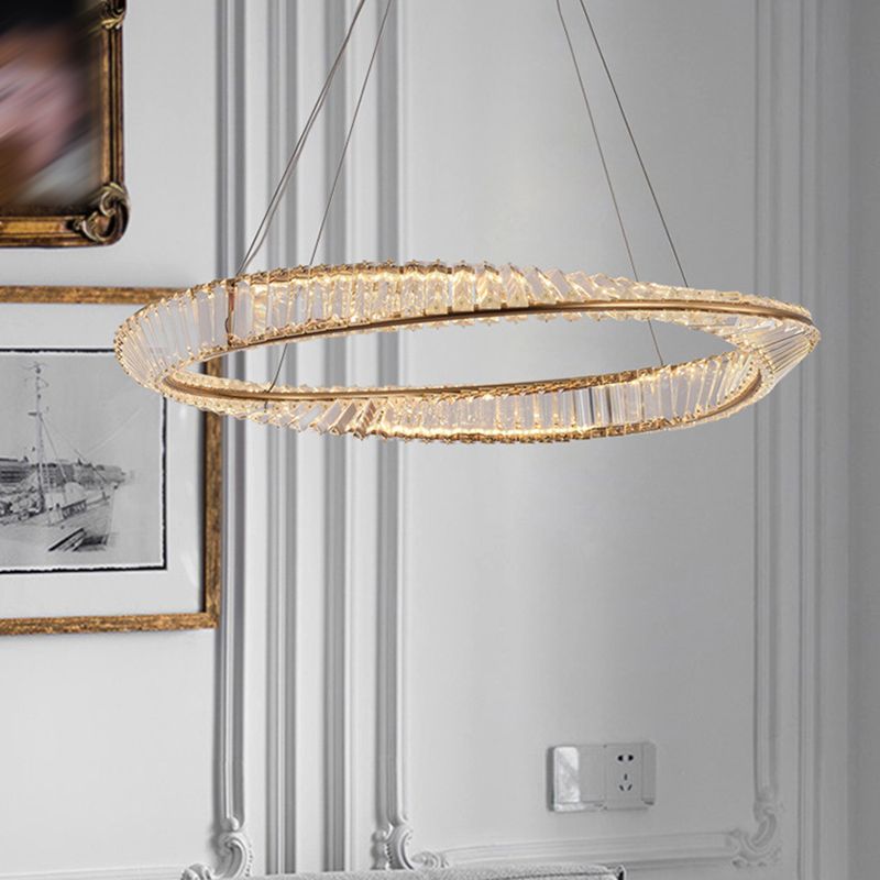 Cercle en acier inoxydable Circle de lustre LED LEDIER LEILLE POUR CHAMBRE