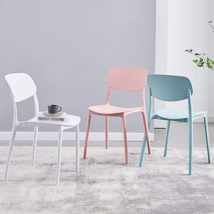 Plastic Scandinavian Dining Kitchen Room Chair Open Back Side Chair