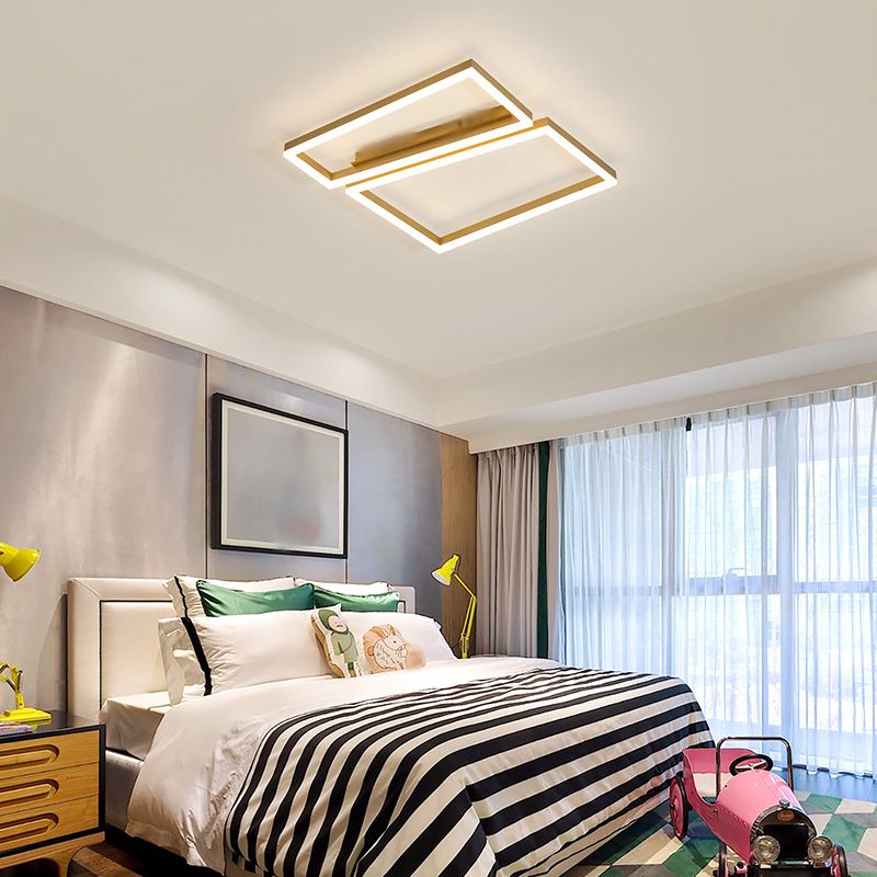 Square LED Flush Mounted Ceiling Lights Simplicity Lighting Fixture for Bedroom